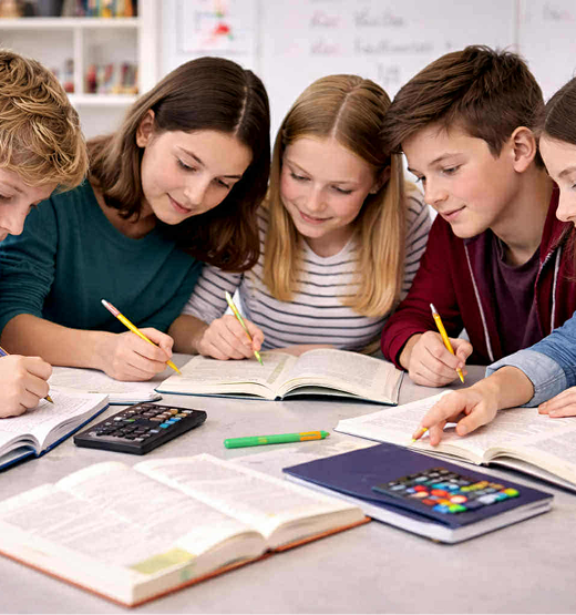 Students studying together